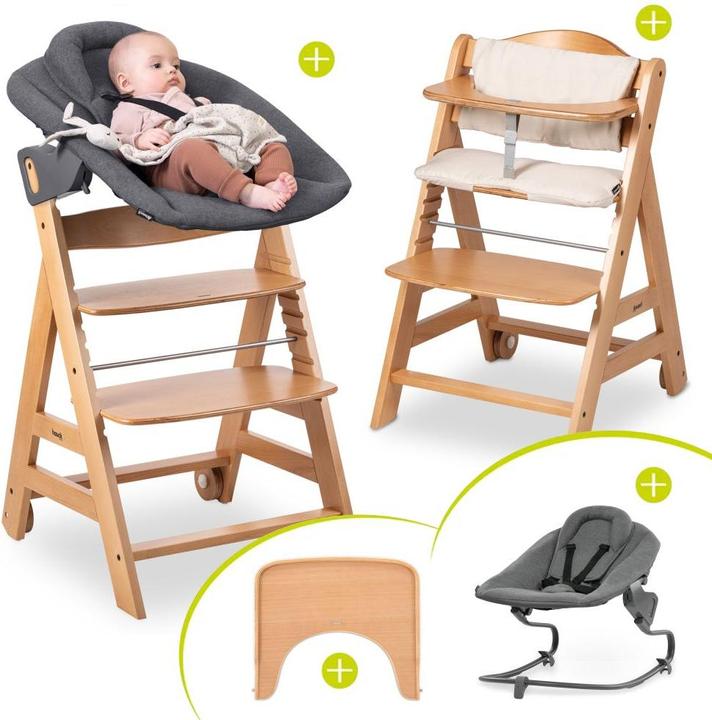 Actual product image Hauck Highchairs Beta Plus Natural 5-piece Newborn Set - Highchair + (Highchair)