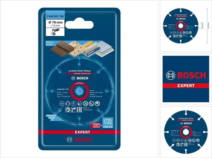 Actual product image Bosch Professional Zubehör EXPERT Carbide Multi Wheel cut-off wheel, 76 mm, 10 mm