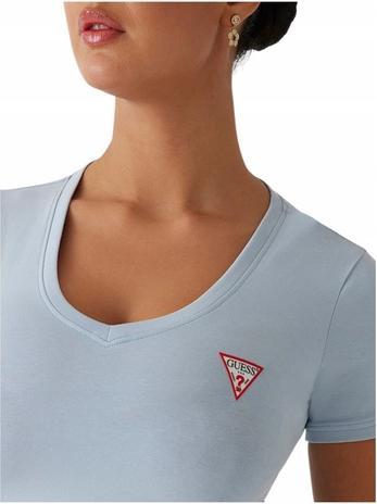 Actual product image Guess Damen T-Shirt Vn Mini Triangle Tee Blau (M)