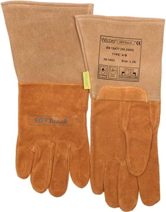 Weldas Welding gloves size L (9) orange EN 388, EN 12477 PPE category II (L)