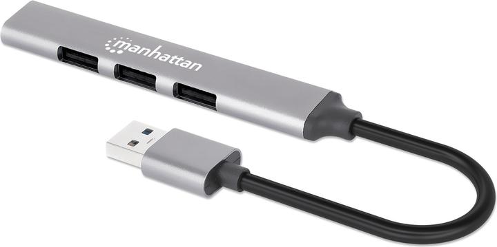 Image du produit Manhattan Hub 4 ports USB-A 3x480Mbit/s 1xGbit/s USB-A mâle (USB-A, 4 Ports)
