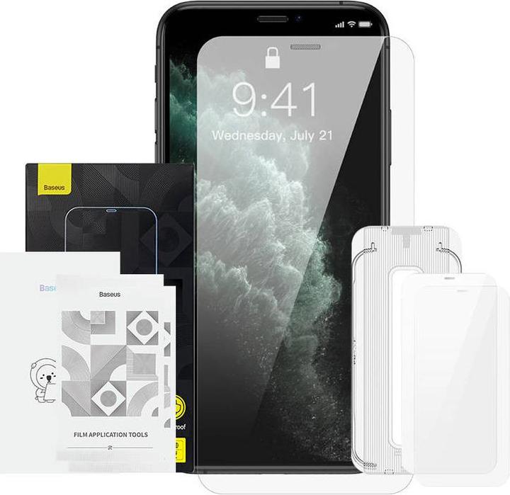 Baseus 2x Crystal Tempered Glass 0.3mm for iPhone X/XS (2 Stück, Apple iPhone XS, Apple iPhone X)