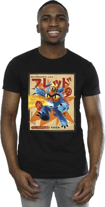 Immagine prodotto Disney Big Hero 6 Baymax Fred Newspaper Maglietta Uomo (XL)