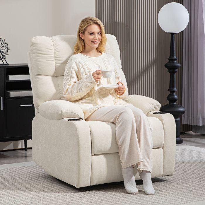 Actual product image Swisshandel24 Relaxsessel Drehbar Fernsehsessel mit Liegefunktion, Schaukelfunktion Beige