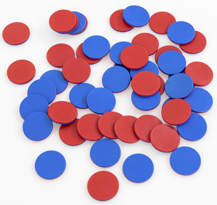 Actual product image Betzold 100 reversible tiles red/blue