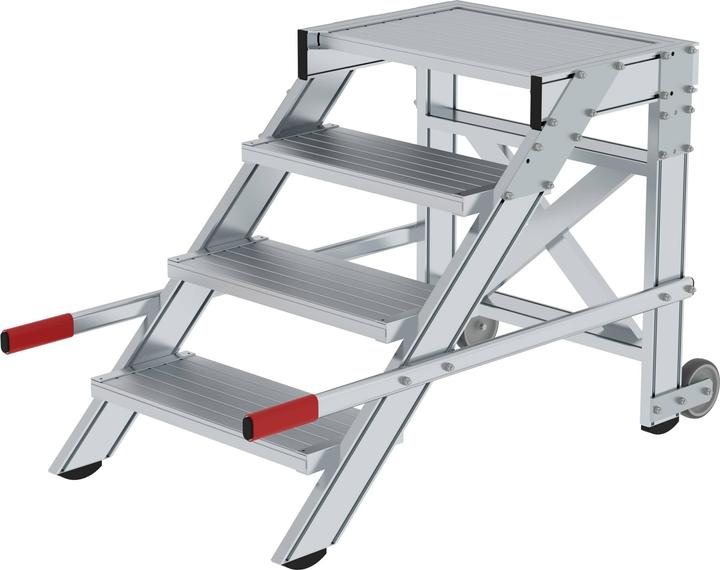 Produktbild Munk Arbeitspodest fahrbar, Stufenbreite 600 mm, Aluminium geriffelt 4 Stufen (Gerüst, 131.50 cm)