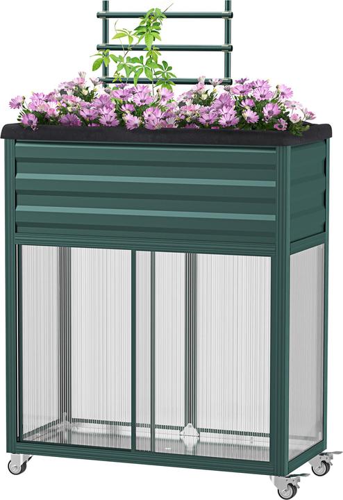 Immagine prodotto Outsunny Letto rialzato con rotelle e porta scorrevole inferiore
