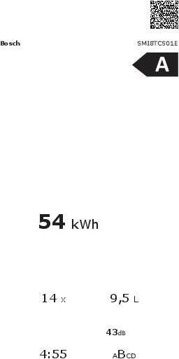 Energy Label Bosch Hausgeräte BOSC built-in dishwasher