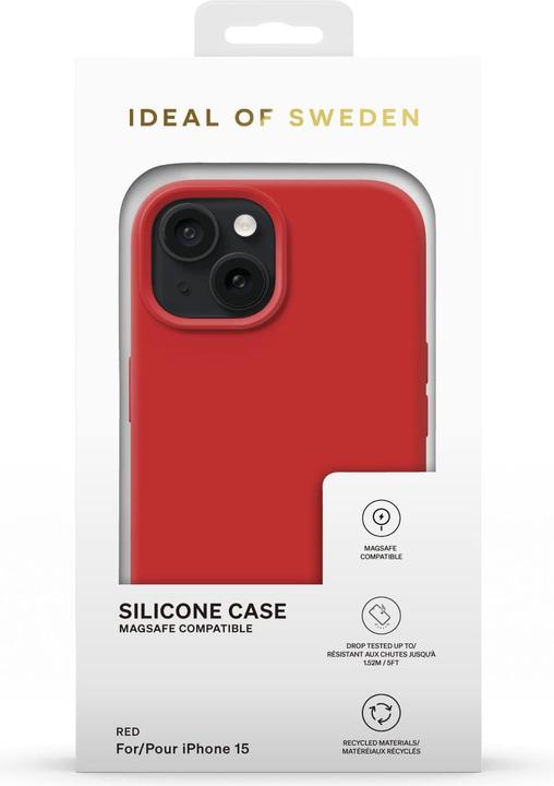 Image du produit iDeal Of Sweden Designer Magsafe Silicone Cover Red (Apple iPhone 15)