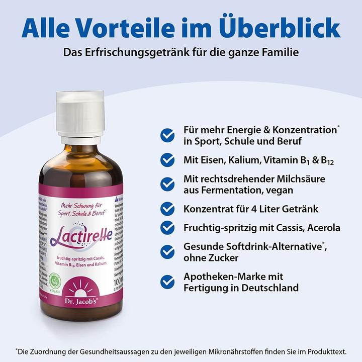 Valori nutrizionali e ingredienti Dr. Jacob's Lactirelle (1 Pezzo/i, Liquido, 500 g)