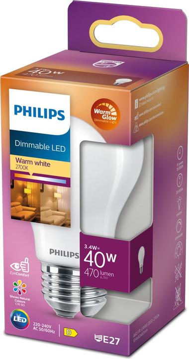Actual product image Philips LED EyeComfort (E27, 3.40 W, 470 lm, 1 x, D)