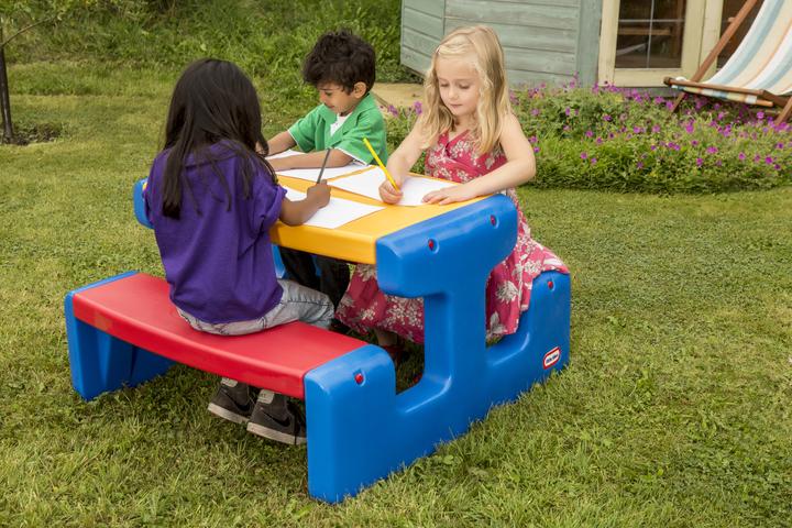 Actual product image Little Tikes Large Picnic Table - Indoor & Outdoor - Blue - Red - Yellow - Plastic - CE - 6 Person(...
