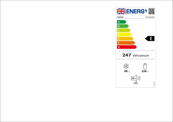 Etichetta energetica Hisense RB435N4BFE (336 l)
