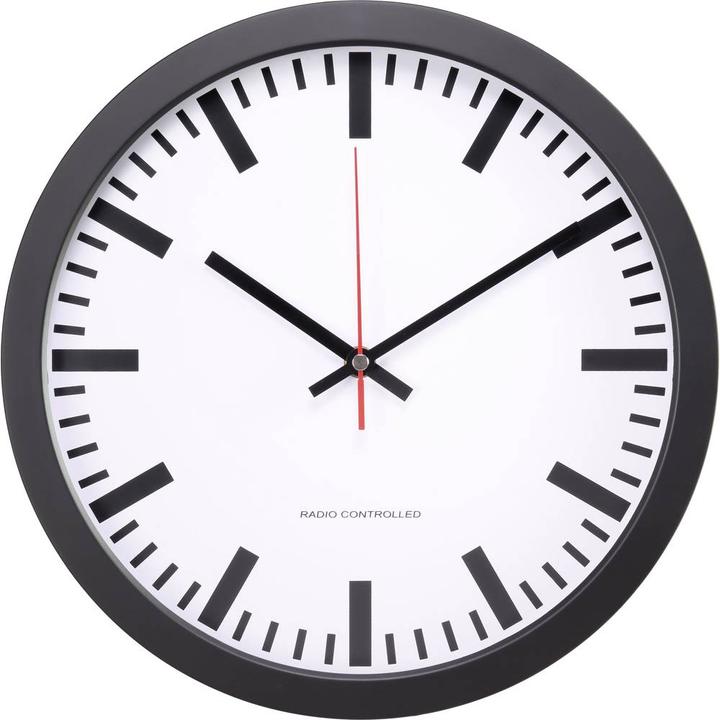No Name MXP301201 Radio-controlled wall clock 300 mm x 45 mm black (30 cm)