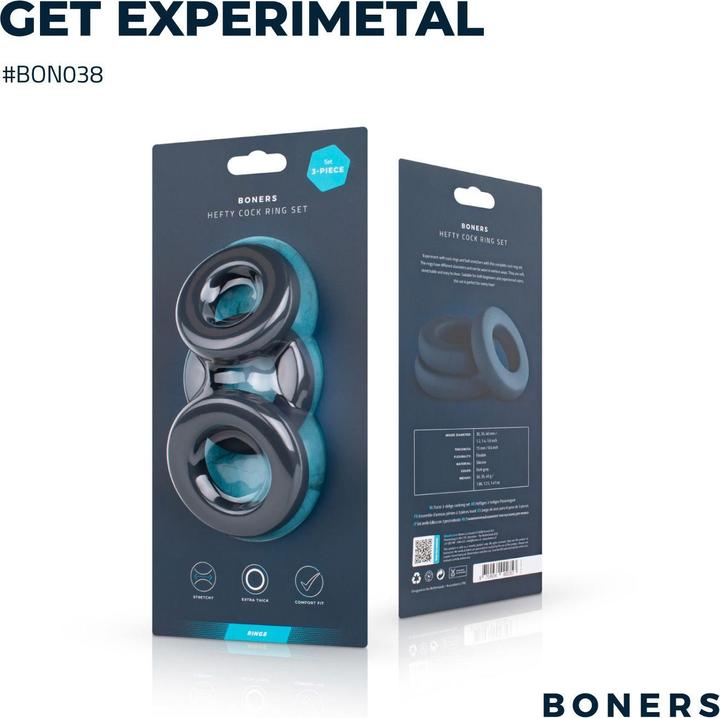 Actual product image Boners Large penis ring set (4 cm)