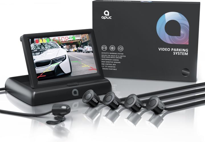 Actual product image Aplic Reversing camera, parking aid with 4x parking sensors, camera & 4.3" monitor with night vision