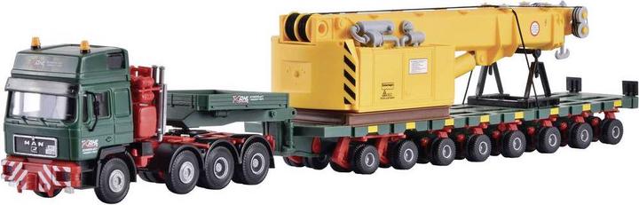 Immagine prodotto Kibri H0 MAN SK con gru a piattaforma Scheuerle carro ferroviario parte superiore