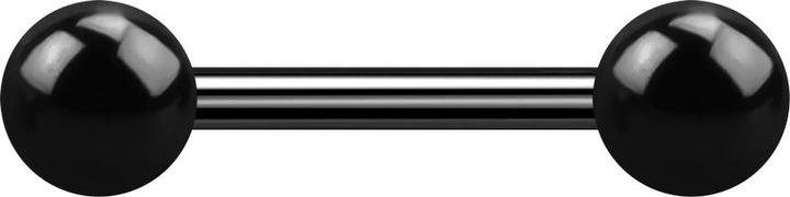 Produktbild Star Piercing Barbell Innengewinde schwarz mit zwei Kugeln (Chirurgenstahl 316L)