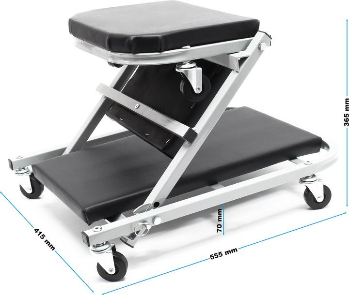 Produktbild Wiltec Montageliege 102x42x15cm 150kg Werkstattsitz Werkstatthocker Rollbrett (150 kg)