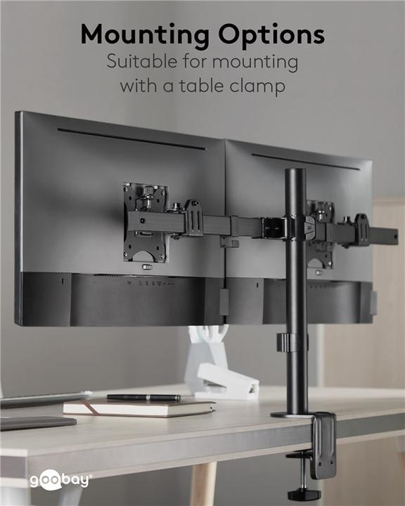 Produktbild Goobay Doppel-Monitorhalterung (Tisch, 32")