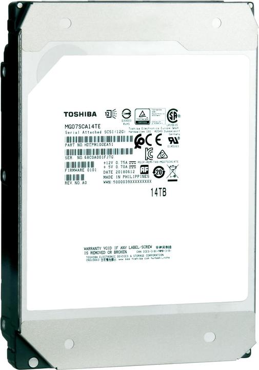 Actual product image Toshiba MG07ACA Series (14 TB, 3.5", CMR)