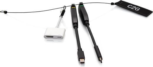Actual product image C2G Universal 4K HDMI® dongle adapter ring with colour-coded Mini-DisplayPort™, USB-C® and Lightning (USB-C, Lightning, Mini DP)