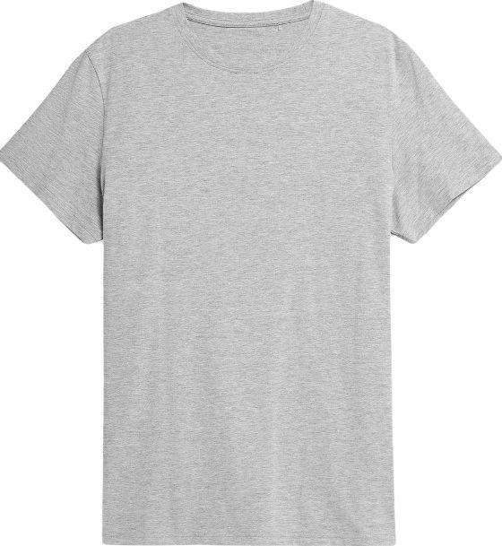 Actual product image 4F Koszulka męska H4Z22-TSM352 Chłodny jasny szary melanż r.S (S)