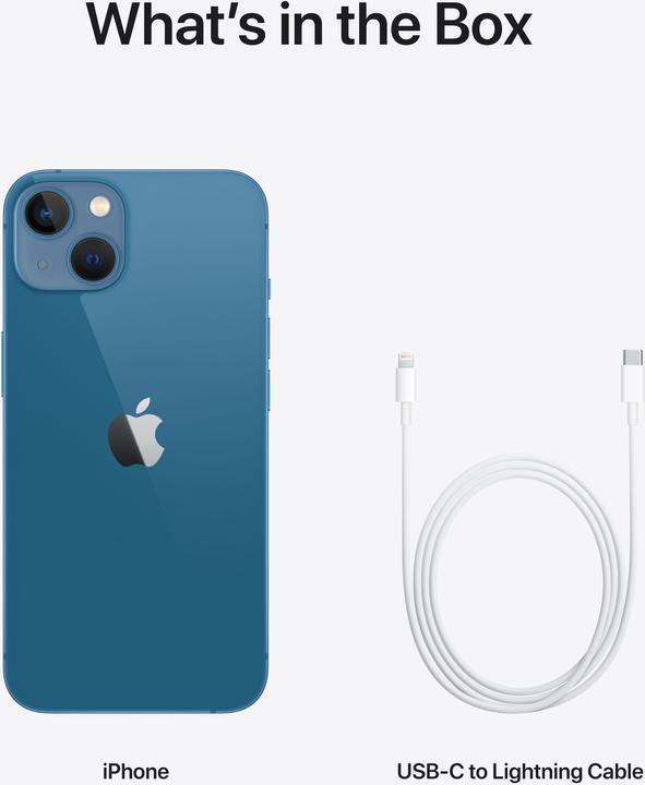 Image du produit Apple iPhone 13 (128 Go, Bleu, 6.10", SIM + eSIM, 12 Mpx, 5G)