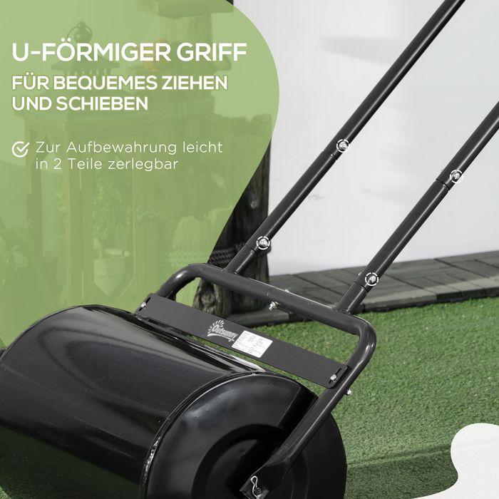 Image du produit Swisshandel24 Rouleau à gazon avec poignée en U, rouleau de jardin, 32 cm de diamètre, 38 L d'eau/62 kg de sable