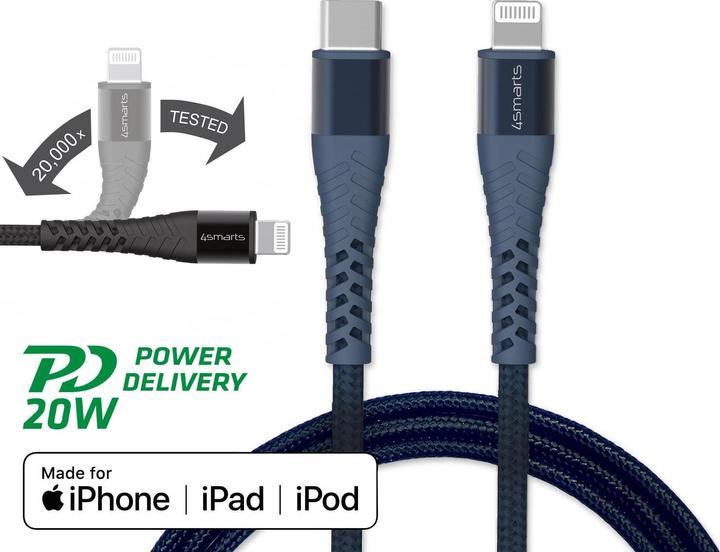Image du produit 4smarts USB C – Lightning (3 m, USB 2.0)