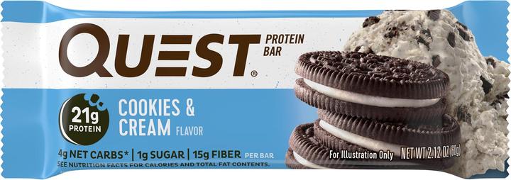 Actual product image Quest Bar (Cookies & Cream, 12 pcs., 720 g)