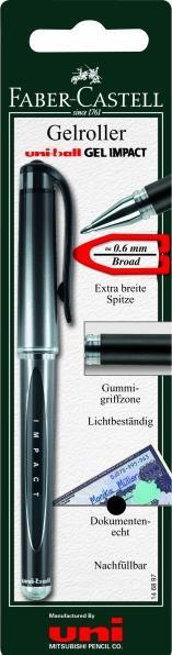 Image du produit Faber-Castell Faber.C.Roller à encre gel UB Gel Impact noir BK 146897 (Noir, 1 x)
