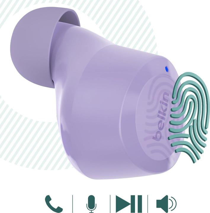Produktbild Belkin wireless soundform bolt tws hellviolett (keine Geräuschunterdrückung, 38 h, Kabellos)