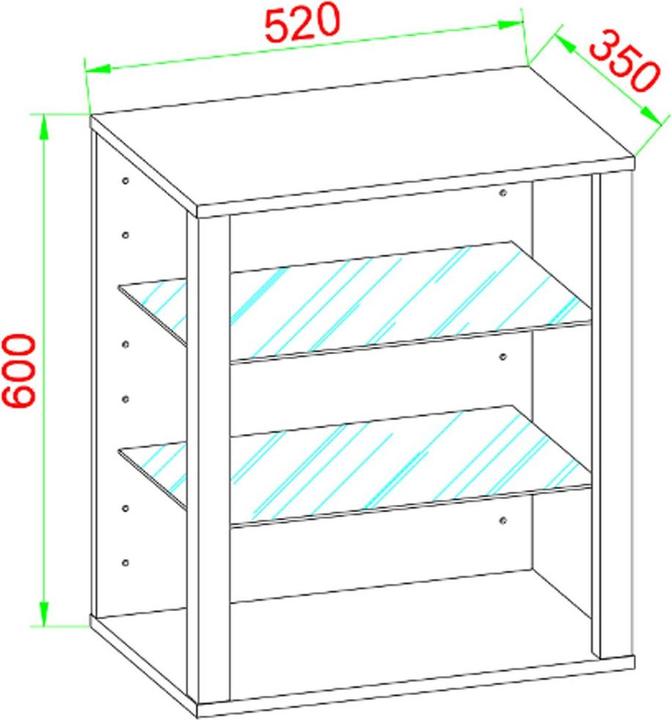 Actual product image VCM Wooden Glass Display Case Collecting Showcase Glass Display Case Floor Standing Showcase Glasol S (52 x 35 x 60 cm)