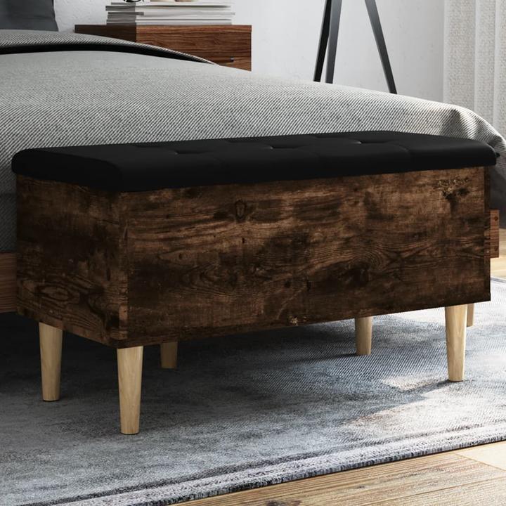 Actual product image VidaXL Bench with storage space smoked oak 82x42x46 cm (42 cm)