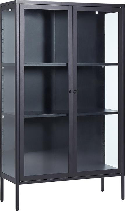 Produktbild Beliani Glasvitrine Metall schwarz 150 cm NASH (90 x 150 cm)