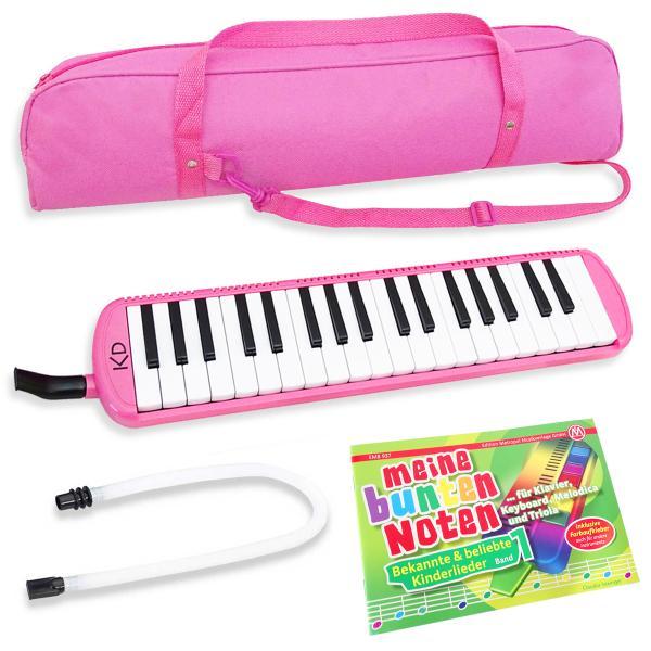 Produktbild keepdrum Melodica Pink 37 Tasten mit Tasche und Notenheft (Deutsch)