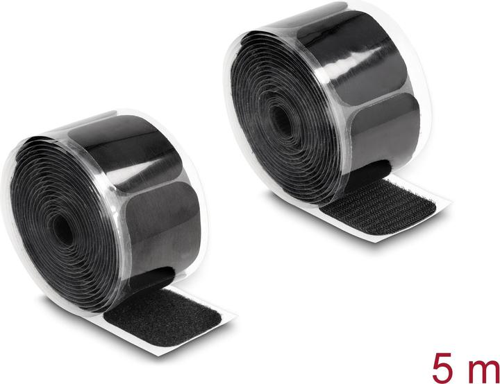 Actual product image Delock Velcro pad on roll self-adhesive with adhesive and fleece pad 45 x 50 mm (Velcro cable ties, 5 mm, 1 pcs.)