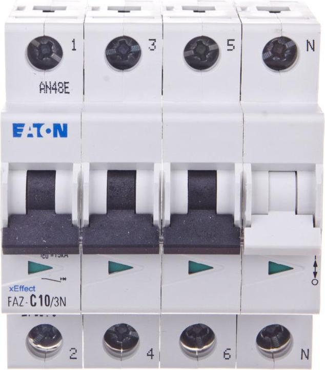 Produktbild Eaton Überstromschalter 3P+NC 10A 15 kA AC FAZ C10/3N (278971)
