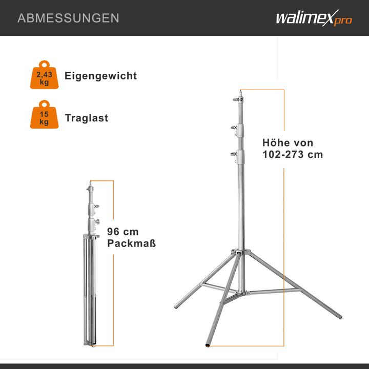 Actual product image Walimex pro Lamp Tripod 270 cm Heavy Duty (273 cm, 15 kg)