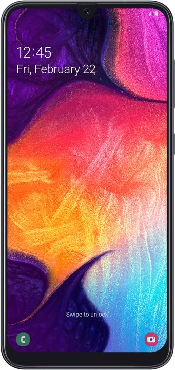 Image du produit Samsung Galaxy A50 DE-Version (128 Go, Noir, 6.40", Double SIM hybride, 25 Mpx, 4G)