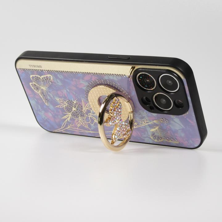 Produktbild PhoneLook Hülle Perlmutt Schmetterling Strass mit Videounterstützung t (Apple iPhone 13 Pro)