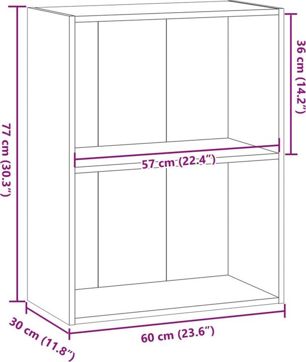 Immagine prodotto VidaXL Bücherregal Regal Standregal Büroregal Aktenregal Braun Eichen-Optik (60 x 30 x 77 cm)