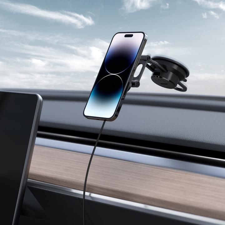 Actual product image Spigen car mount Onetap Pro 3 ITS35W-3 DASH z QI 10W for iPhone with Magsafe black