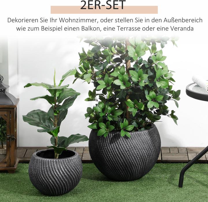 Produktbild Outsunny Pflanztöpfe mit Entwässerungsloch (40 cm)