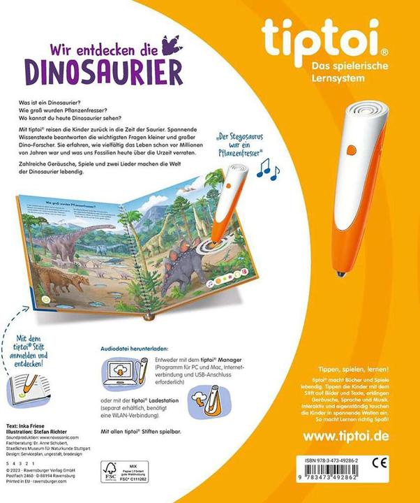 Image du produit tiptoi Wir entdecken die Dinosaurier (Allemand, Inca Frison Inca, Stefan Richter, 2023)