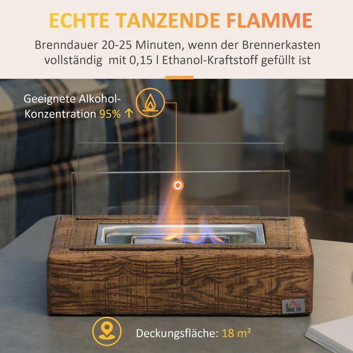 Actual product image Swisshandel24 Ethanol-Kamin, 0,15L Brenndauer 45 Min, Tischkamin (33 x 16 x 18 cm)