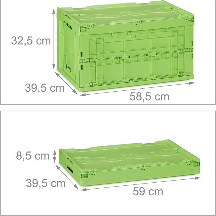 Image du produit Relaxdays Boîte de Transport Pliable couvercle (58.5 x 39.5 x 32.5 cm, 75 l)