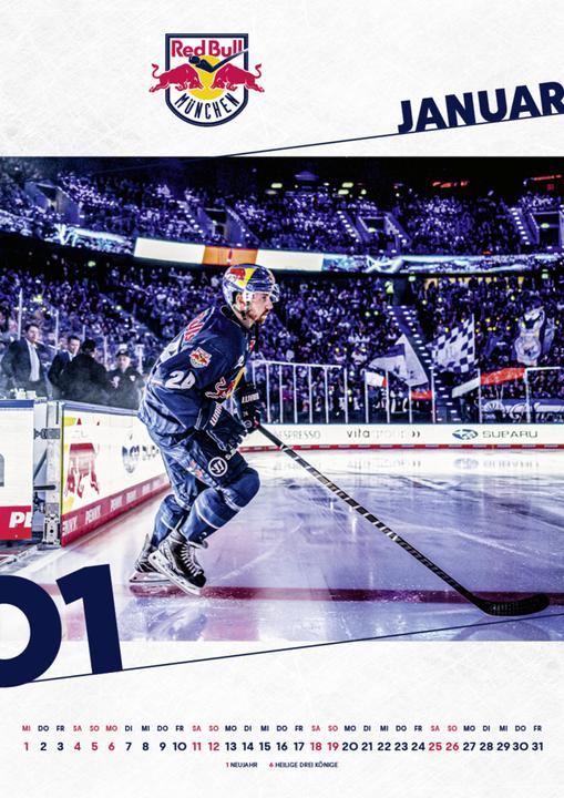 Actual product image EHC Red Bull Munich 2025 - Fan calendar (29.7 x 42 cm, Hardcover, German)
