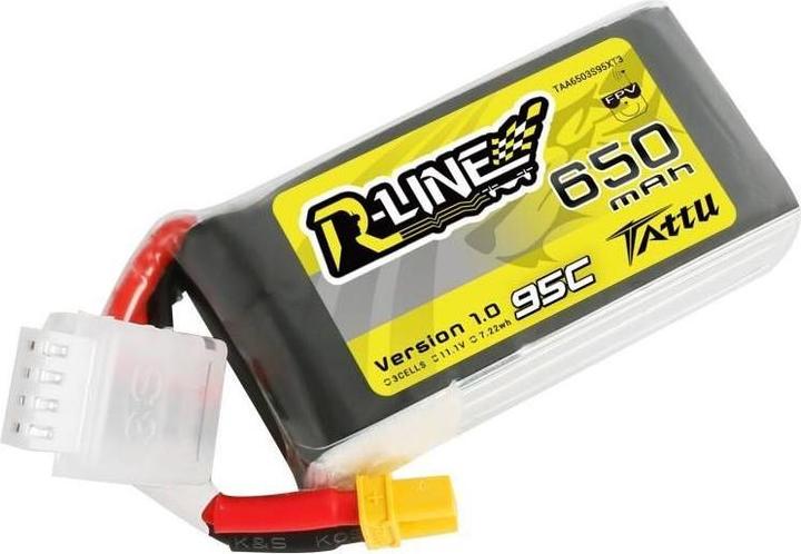 Image du produit Tattu Batterie Lipo R-Line 650mAh 11.1V 95C 3S1P XT30 (11.10 V, 650 mAh)